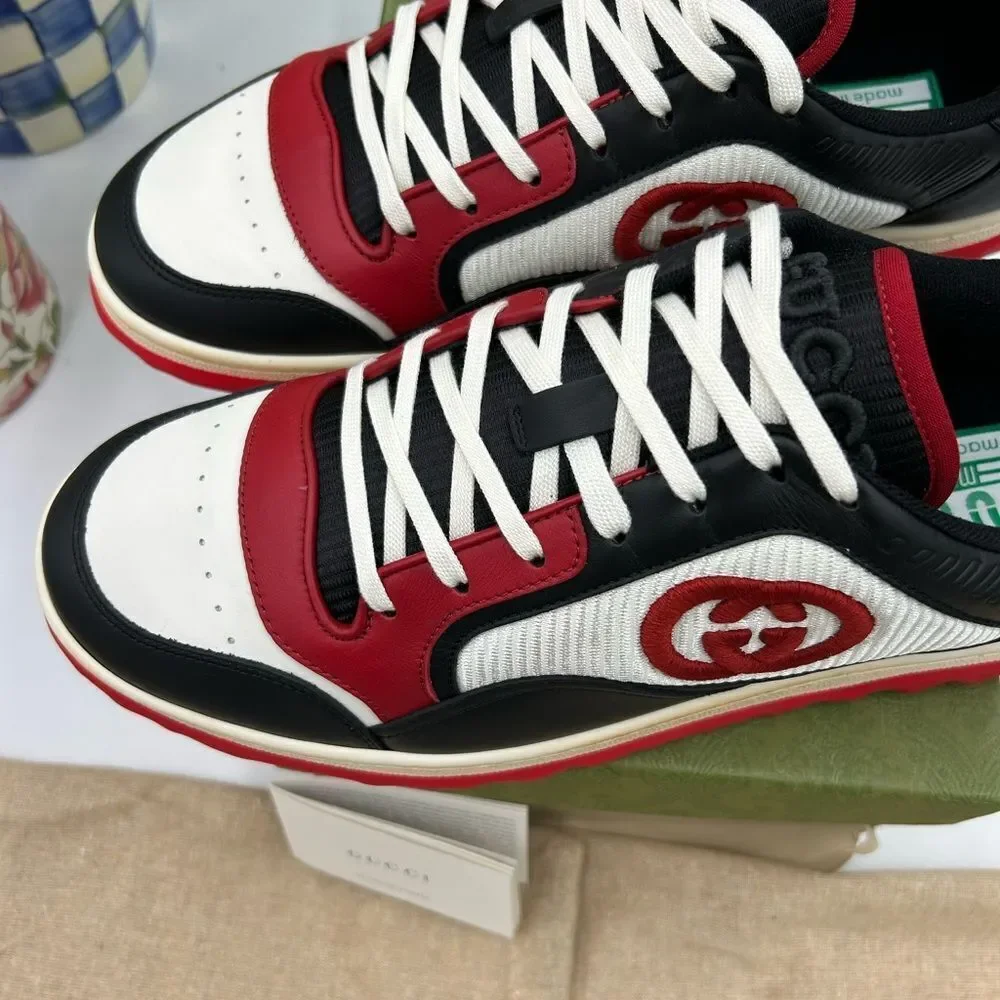 Men's Gucci Mac 80 low top leather sneakers size 11 fits 11.5 US made in Italy